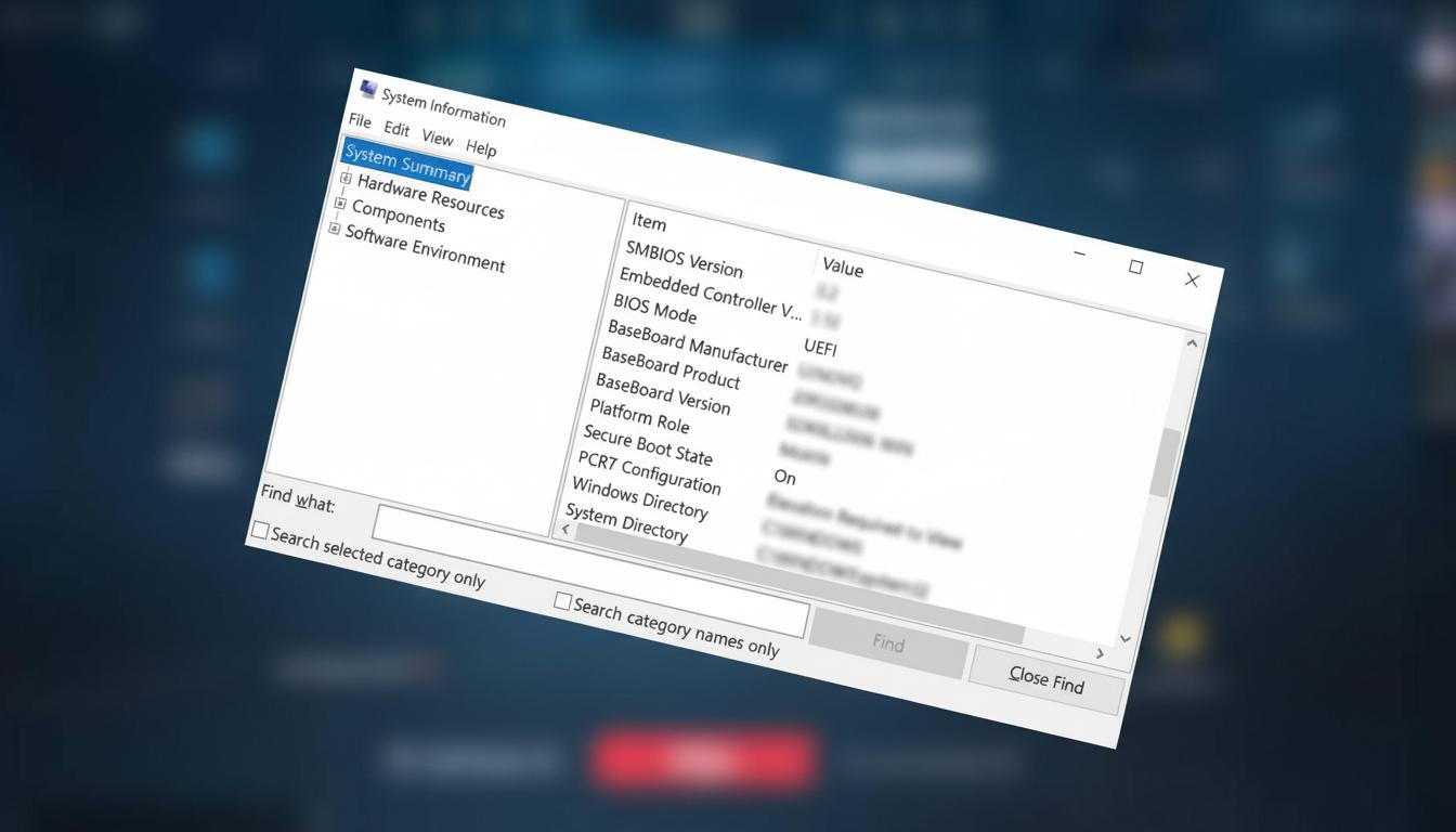 Windows System Information showing BIOS Mode as UEFI and Secure Boot State On