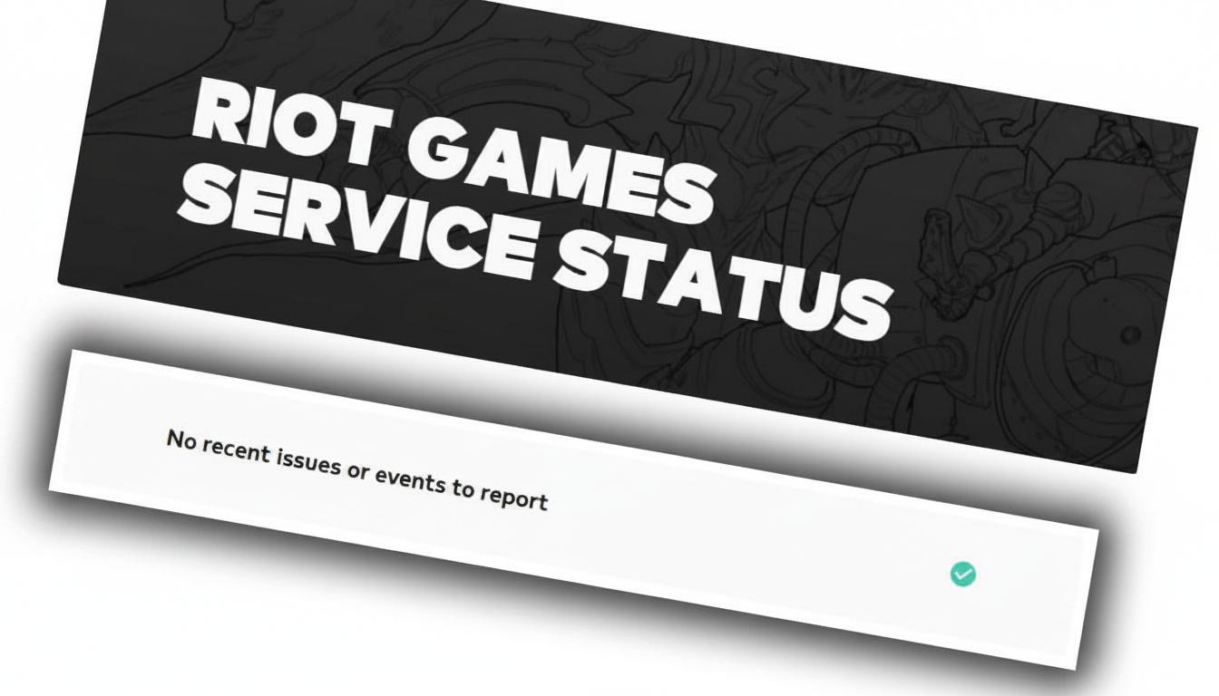 Riot Games Service Status page showing no recent issues or events
