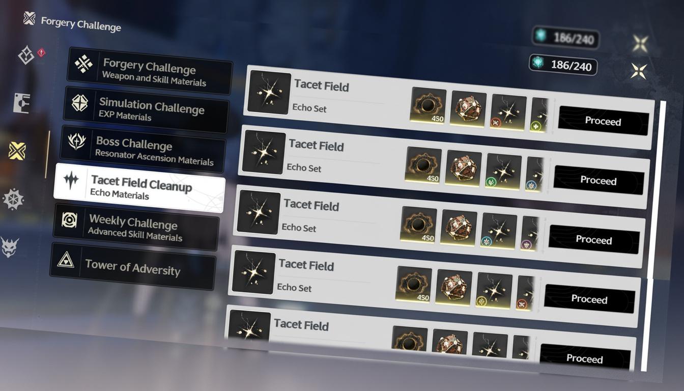 This is the Tacet Field menu.